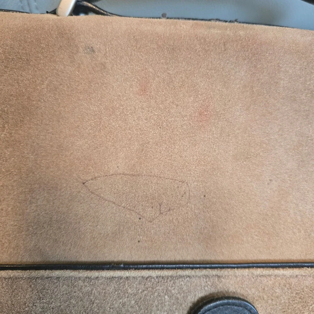 Stetson Mens Suede Leather Briefcase Tan Brown Laptop Messenger Bag‎ Vintage